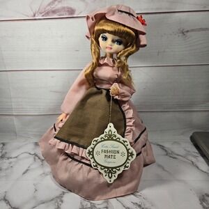 Vintage Fashion Mate Gorgeous Doll Music Box Pink Dress & Hat Blonde‎ Hair